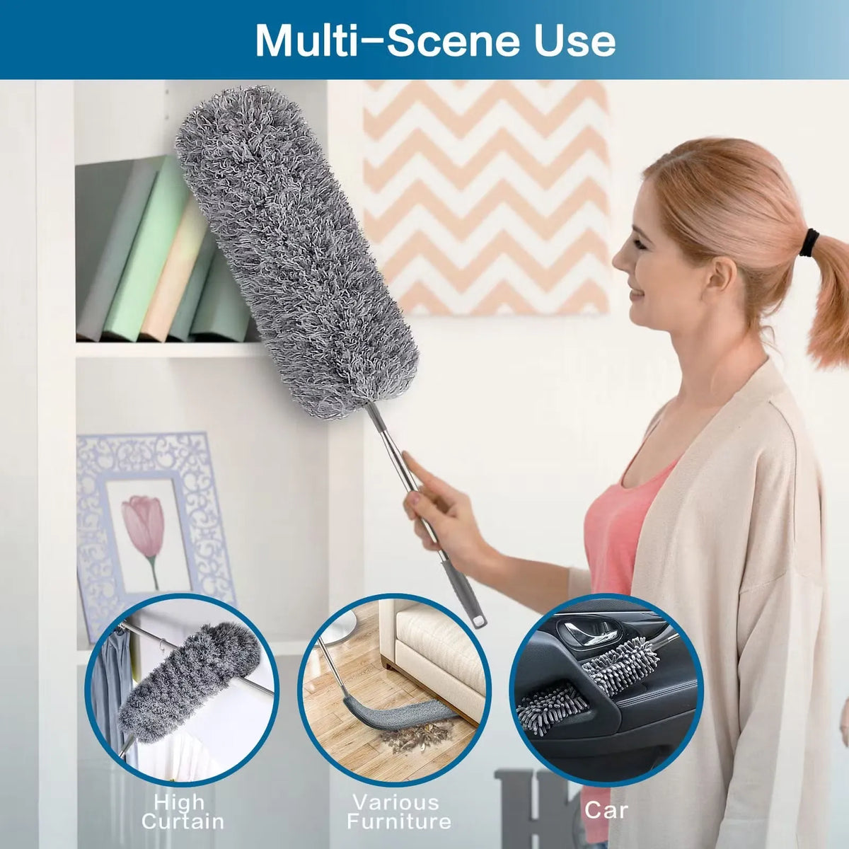 Extendable Microfiber Duster – 2.25M Bendable Ceiling Fan Cleaner
